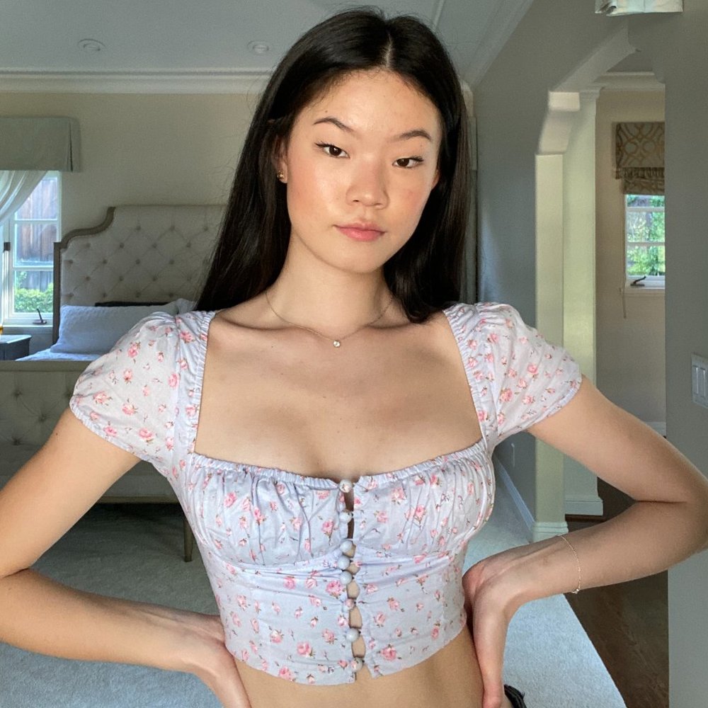 NWT princess polly purple floral top - Picture 2 of 4